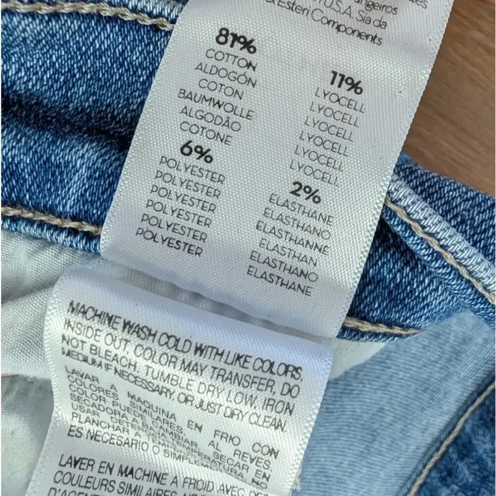 Mother Insider Crop Step Fray Jeans Womens 27 Out of the Blue Denim Bootcut